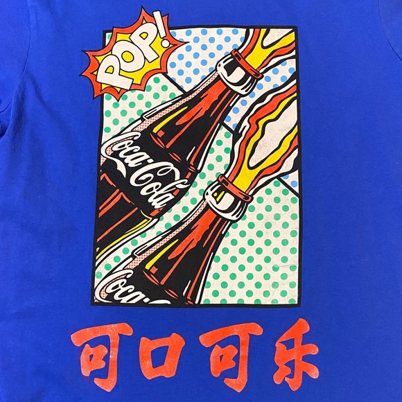 Coca Cola Bold Blue Pop Art  T-Shirt Medium - Picture 3 of 4